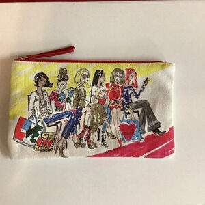 Brighton Fashionista Canvas Pouch Makeup Cosmetic Bag 2018 Zipper Heart. New